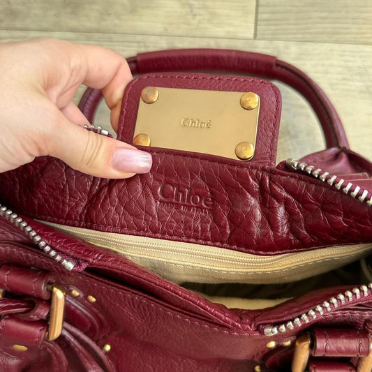 π₯ Authentic Burgundy Chloe paddington leather Pre-owned π₯