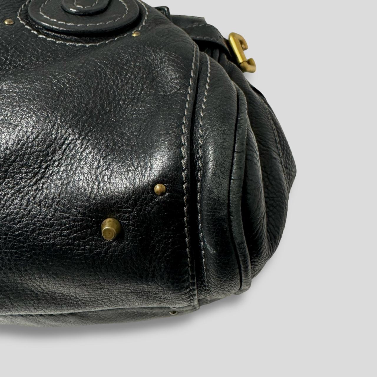 🔥 Authentic CHLOE Paddington Bag Black Leather With Gold Lock Hardware Pre-owned 🔥