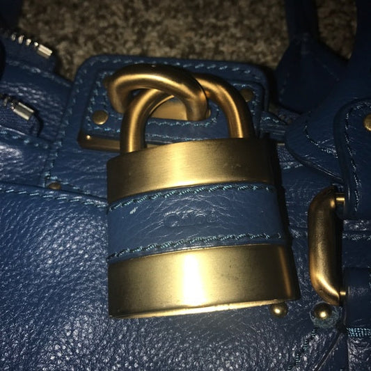 π ChloΓ© Paddington Purse β Rare Blue Leather with Matte Gold Hardware πβ¨