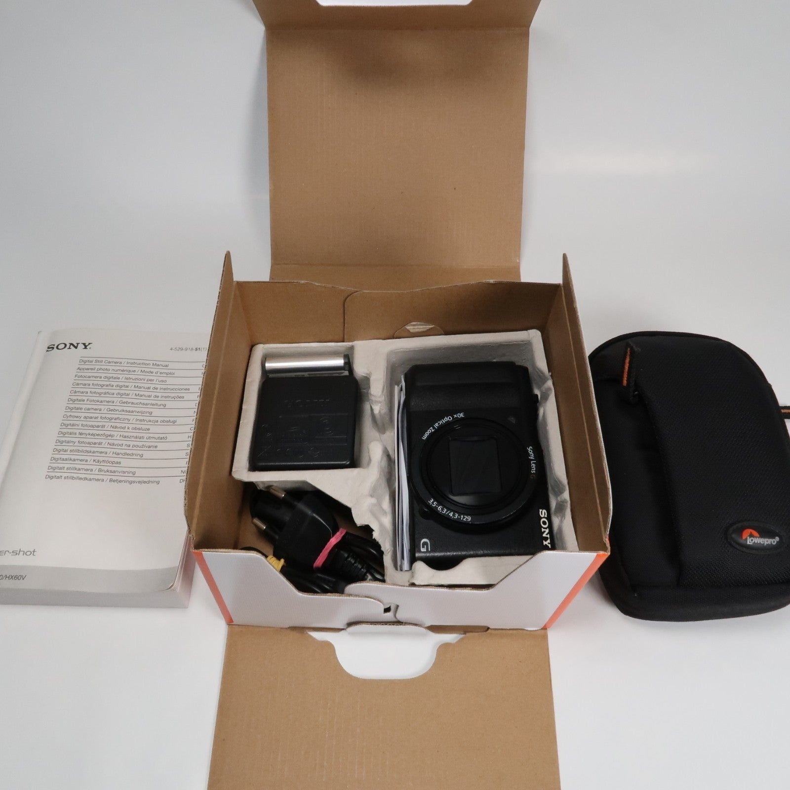 Sony CyberShot DSC-HX60V 20.4MP Digital Camera – Boxed, with Case & 32GB SD Card