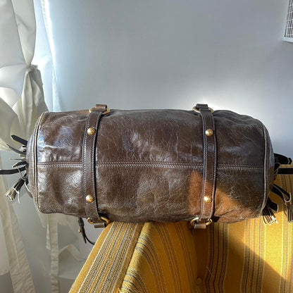 🔥 Authentic Vintage Dark Brown Leather Miu Miu Vitello Lux Bag Pre-owned 🔥