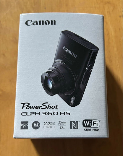 Canon PowerShot ELPH 360 HS Digital Camera - Black (USA Model)