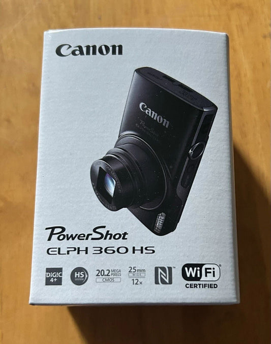 Canon PowerShot ELPH 360 HS Digital Camera - Black (USA Model)