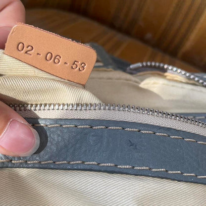 🔥 Authentic Vintage Chloé Paddington Zippy Satchel Bag in Grey Blue Leather Pre-owned 🔥