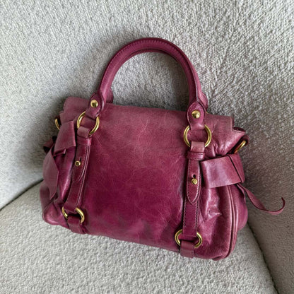 🔥 Authentic Miu Miu Mini Vitello Lux Pink Leather Handbag Pre-owned 🔥
