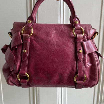🔥 Authentic Miu Miu Mini Vitello Lux Pink Leather Handbag Pre-owned 🔥