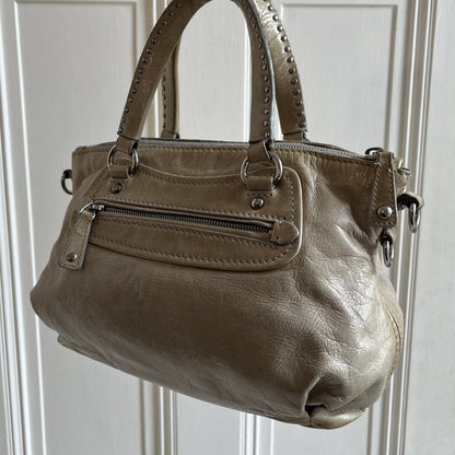 🔥 Authentic Miu Miu Studded Charm Leather Beige Shoulder Bag Pre-owned 🔥