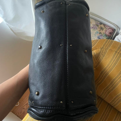 🔥 Authentic Vintage Classic Regular Size Black Leather Chloé Paddington Bag with Brass-toned Hardware Pre-owned 🔥