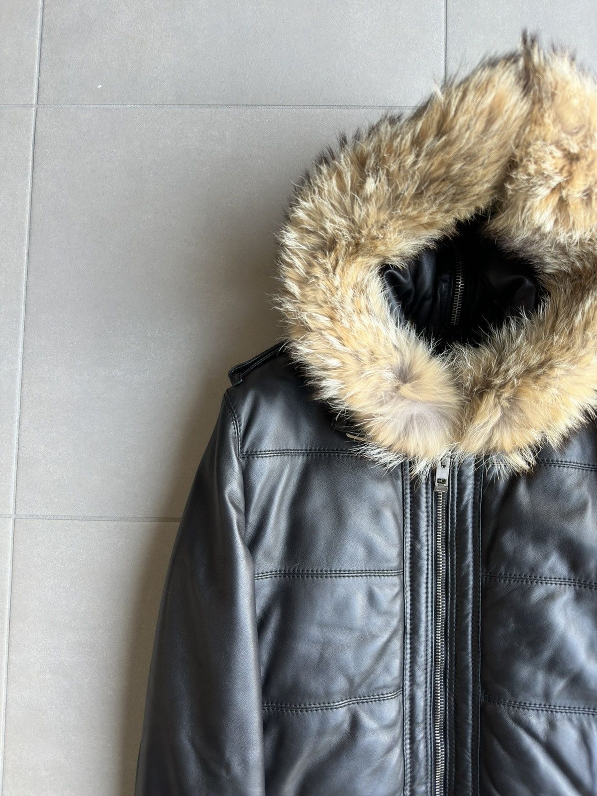 Dior Homme AW04 “VOTC” fur hooded leather jacket