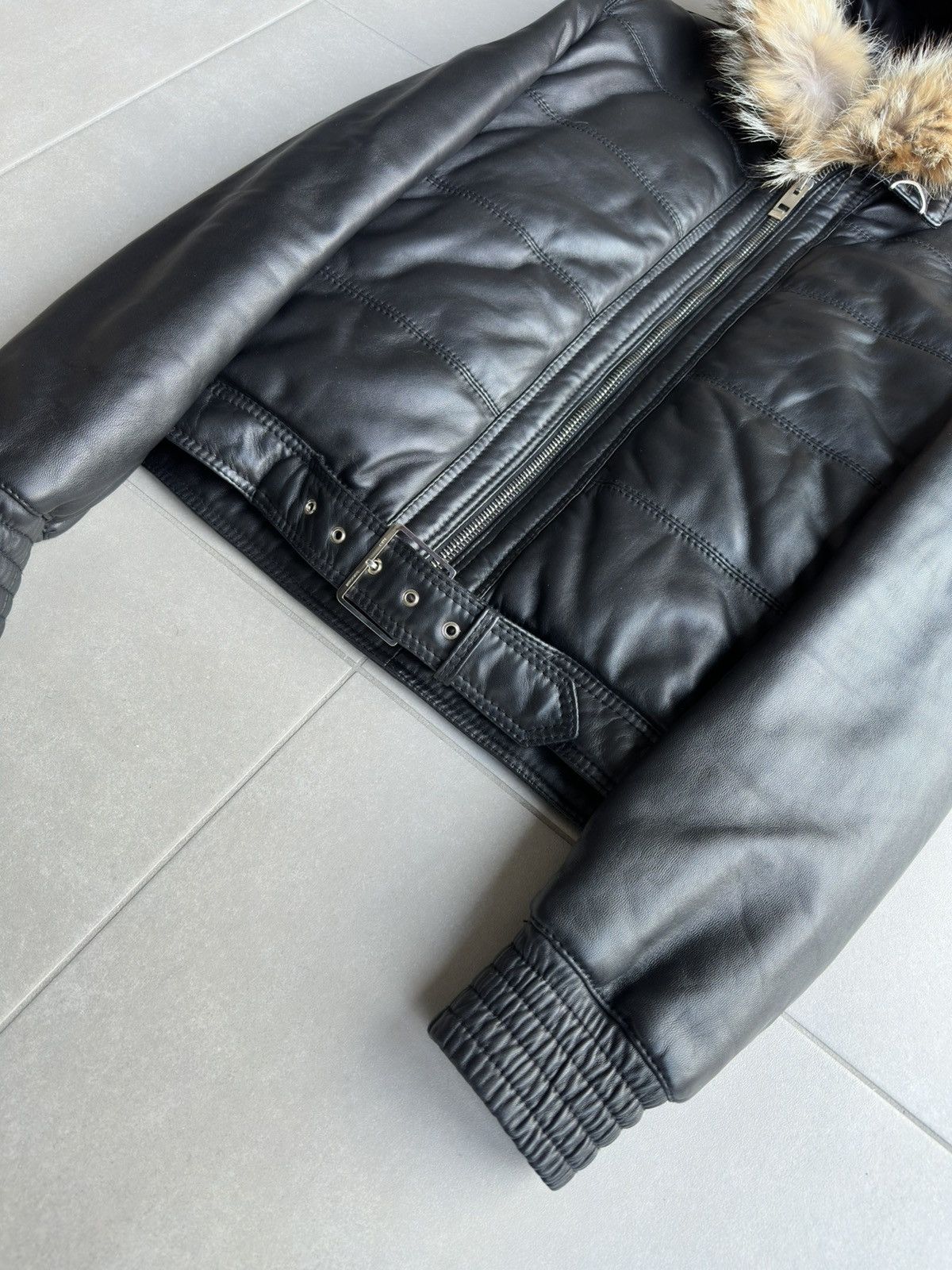 Dior Homme AW04 “VOTC” fur hooded leather jacket