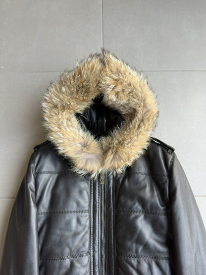 Dior Homme AW04 “VOTC” fur hooded leather jacket