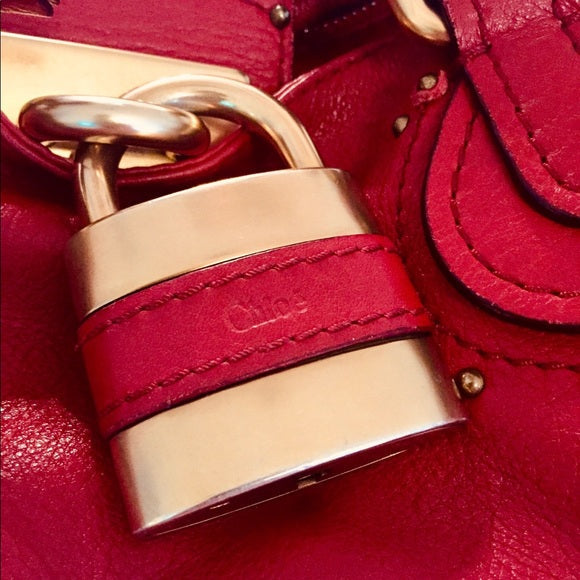 👜 Authentic Chloé Padlock Purse Bag – Normal Wear, Genuine Leather 🗝️✨