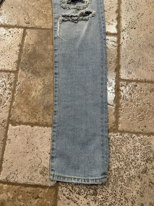 Saint Laurent Paris x Hedi FW13 Light Wash Chain Denim Jeans