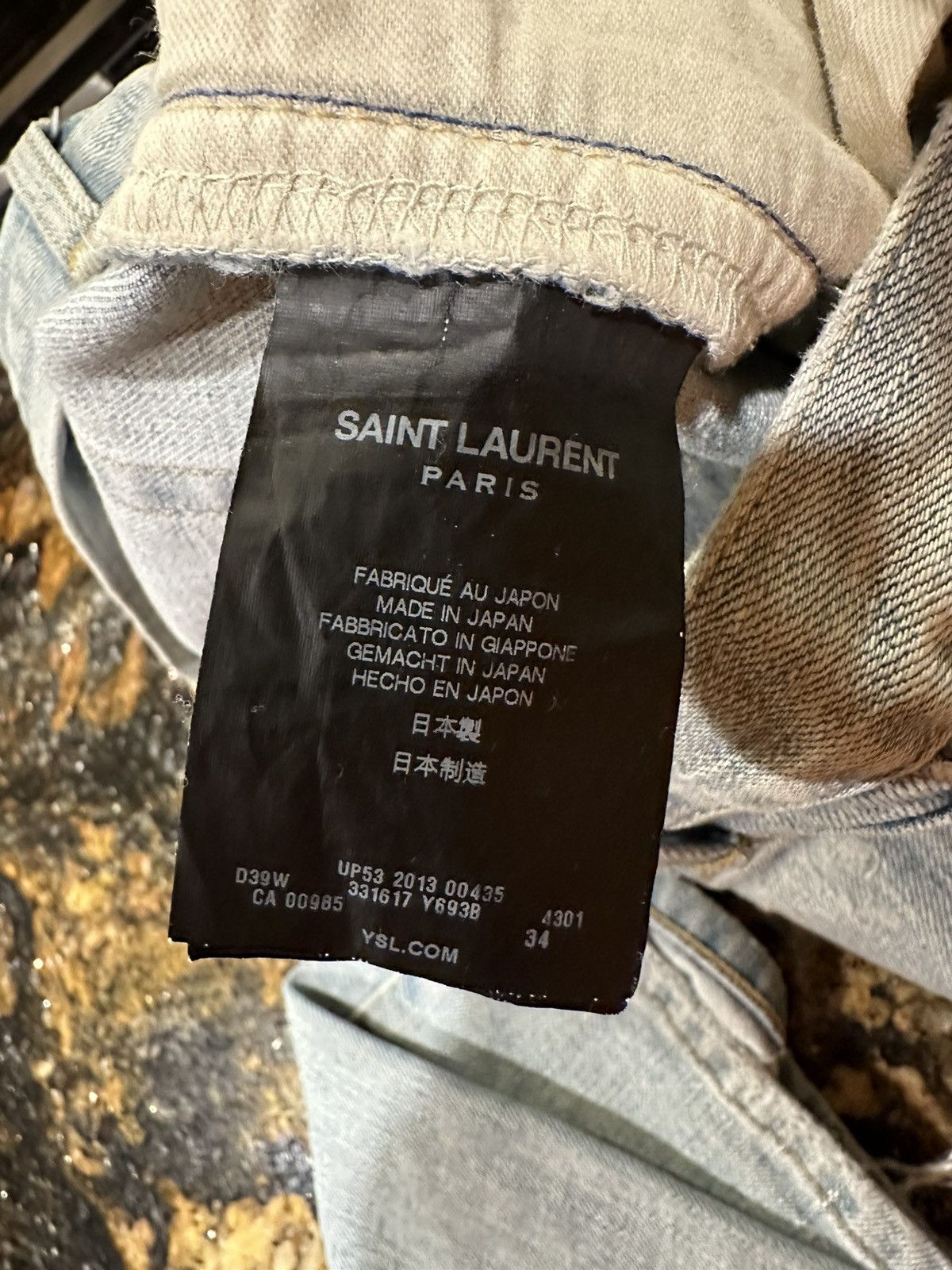 Saint Laurent Paris x Hedi FW13 Light Wash Chain Denim Jeans