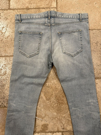 Saint Laurent Paris x Hedi FW13 Light Wash Chain Denim Jeans
