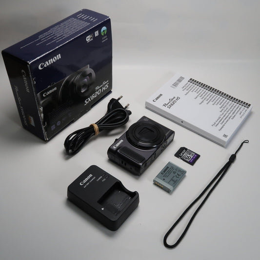 Canon PowerShot SX620 HS 20.2MP 25x Digital Camera Black – With 16GB SD Card