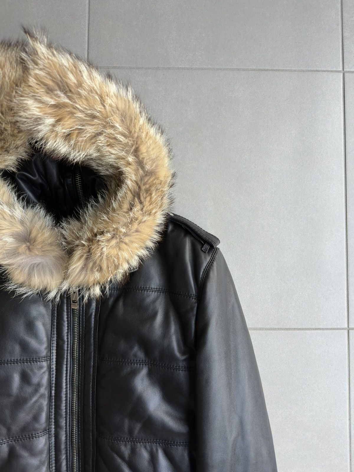 Dior Homme AW04 “VOTC” fur hooded leather jacket