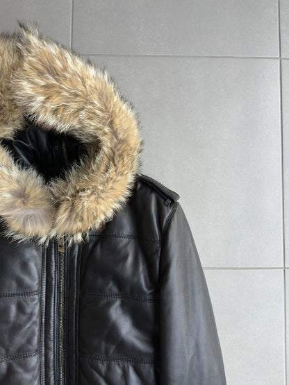 Dior Homme AW04 “VOTC” fur hooded leather jacket