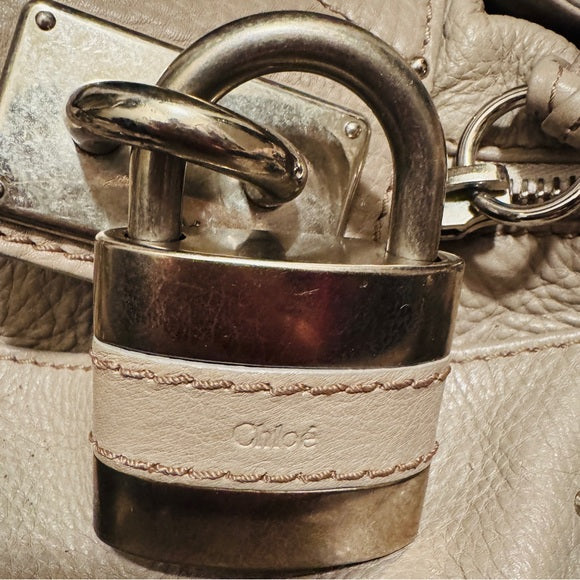 👜 Chloé Paddington 2006 – Stone/Beige Pebbled Leather & Matte Silver Hardware 🪨✨