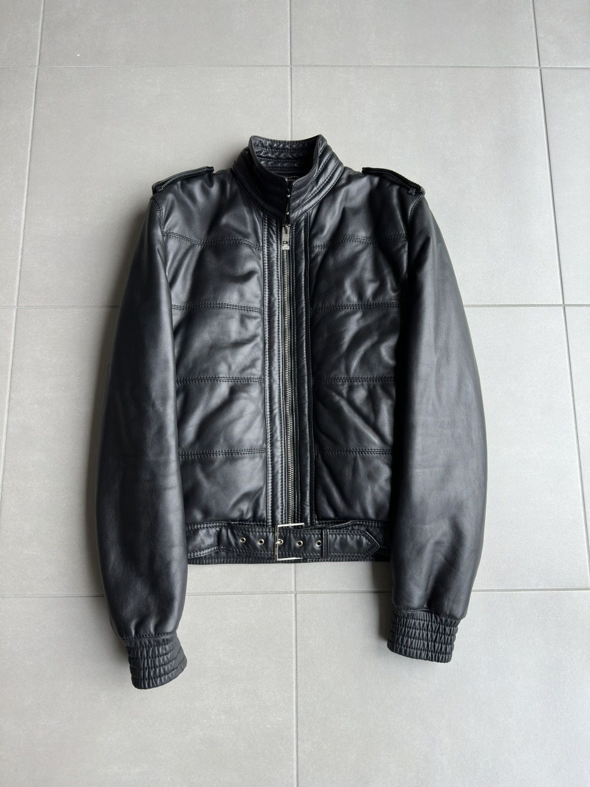 Dior Homme AW04 “VOTC” fur hooded leather jacket