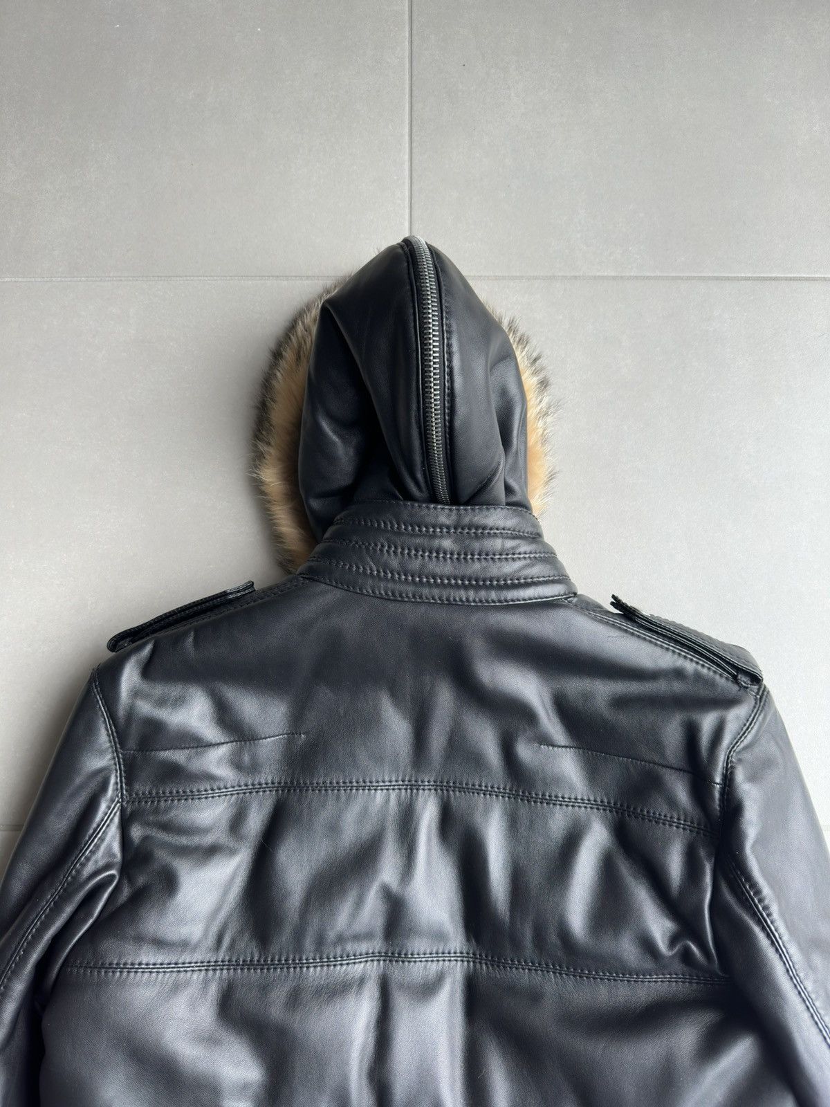 Dior Homme AW04 “VOTC” fur hooded leather jacket