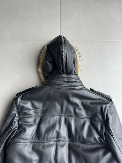 Dior Homme AW04 “VOTC” fur hooded leather jacket