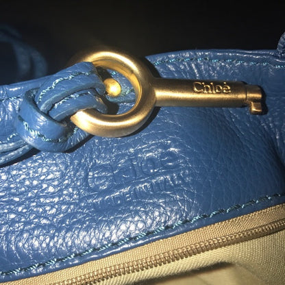 💙 Chloé Paddington Purse – Rare Blue Leather with Matte Gold Hardware 👜✨