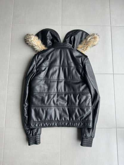 Dior Homme AW04 “VOTC” fur hooded leather jacket