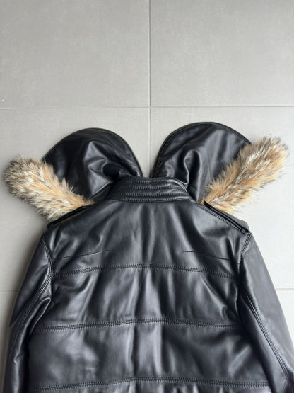 Dior Homme AW04 “VOTC” fur hooded leather jacket