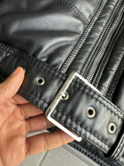 Dior Homme AW04 “VOTC” fur hooded leather jacket