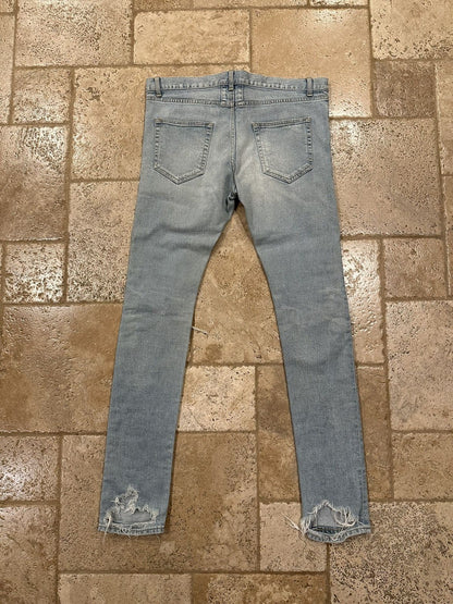 Saint Laurent Paris x Hedi FW13 Light Wash Chain Denim Jeans