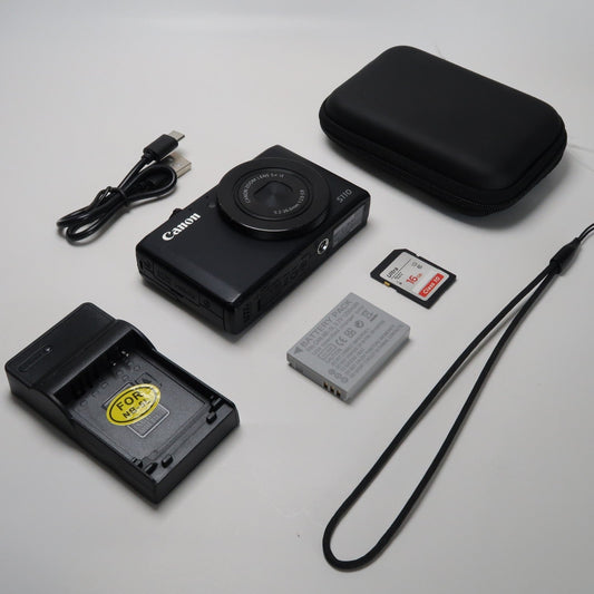 Canon PowerShot S110 12.1MP Digital Camera – Black, Case, SD Card – Excellent