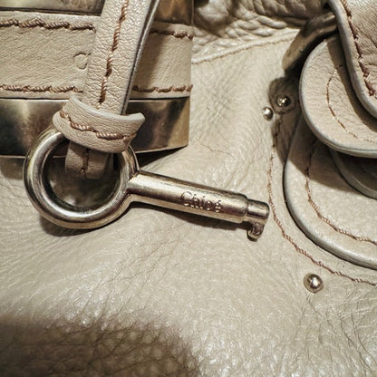 👜 Chloé Paddington 2006 – Stone/Beige Pebbled Leather & Matte Silver Hardware 🪨✨