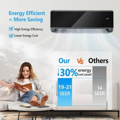 Karl Home 21 SEER2 12,000 BTU 1-Ton Wi-Fi Ductless Mini Split Air Conditioner and Heat Pump 115V in Black
