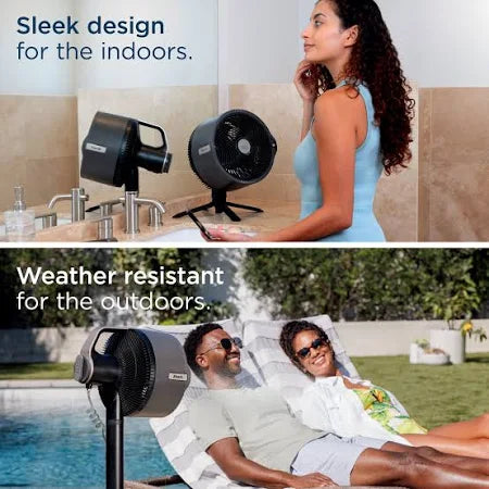 Shark FlexBreeze Pro Mist Indoor Outdoor Pedestal Table Fan with Water Tank - Grey
