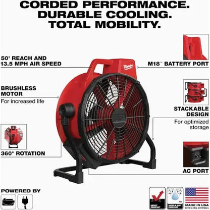 Matco Tools M18 Brushless 18" Fan MKE0821-20