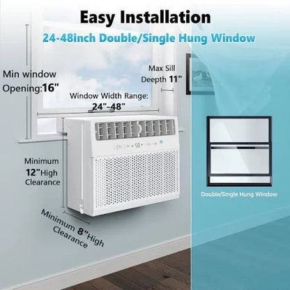 COWSAR 12,000 BTU Window Air Conditioner 115-Volt Cools 550 sq. ft. for Bedroom