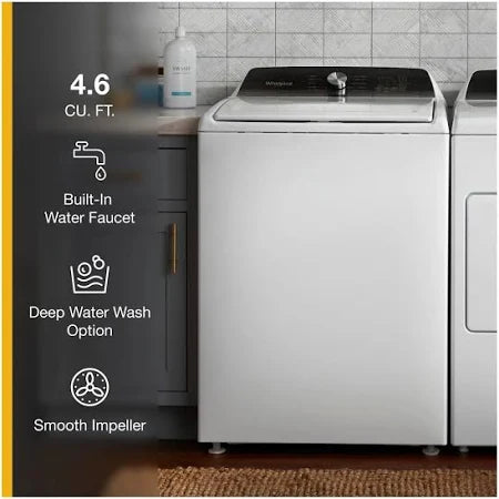 Whirlpool 4.6 Cu. Ft. Top Load Impeller Washer with Built-in Faucet WTW5010LW